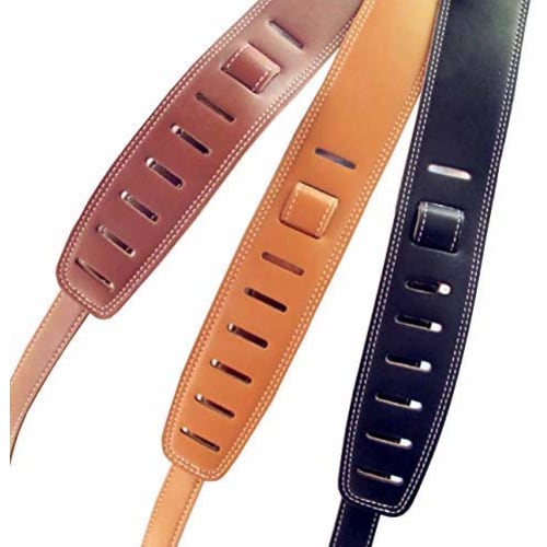 fieldlabo Cowhide Leather Guitar Strap for Electric Guitar, Acoustic Guitar, and Bass. Soft and supple, it develops a unique character with use! (Brow