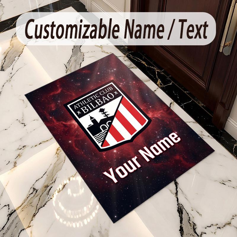 Crystal Velvet Rug Athletic Bilbao FC Print Custom Name Text Floor Mat Home Decor