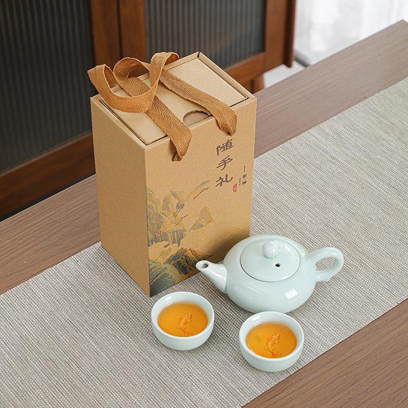 Chinese Kung Fu Teaset Ceramic Household Teapot Set Outdoor Travel Tea Cups of Tea Ceremony Teacup Fine Gifts Tea Accessories