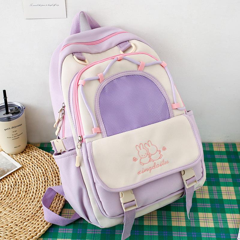 Children's Schoolbags  Elementary School Students  Junior High School Girls  High School Students Splicing Backpacks