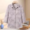 Mom's 2026 Stylish Summer Printed Lapel Shirt for Middle-Aged & Elderly Women