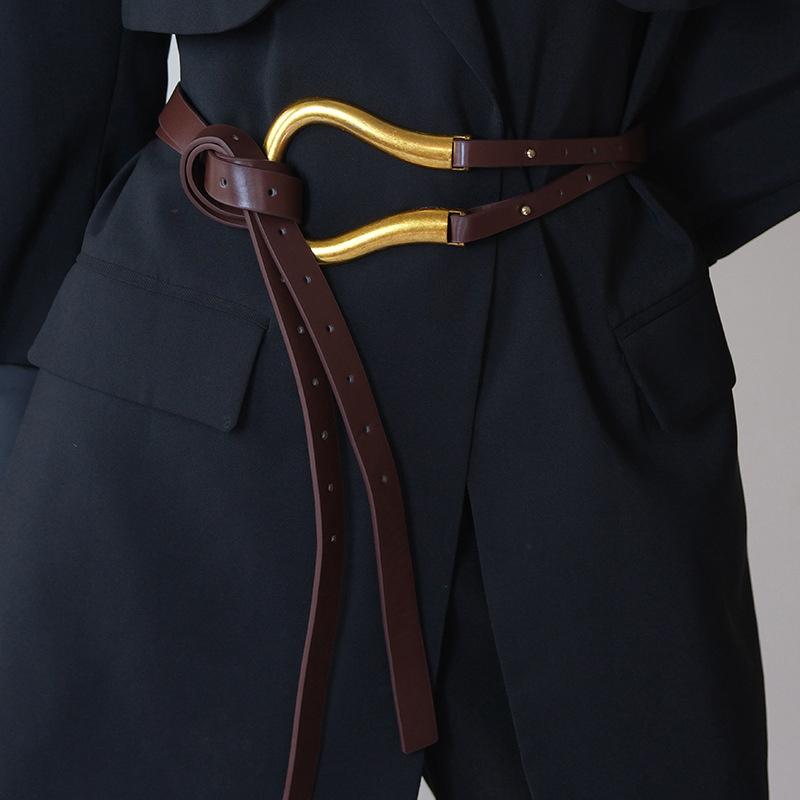 Pu Leather Waistband Vintage Coat Dress Belt For Women Slimming Sweater Overcoat Suit Belts Apparel Accessories Waist Belt