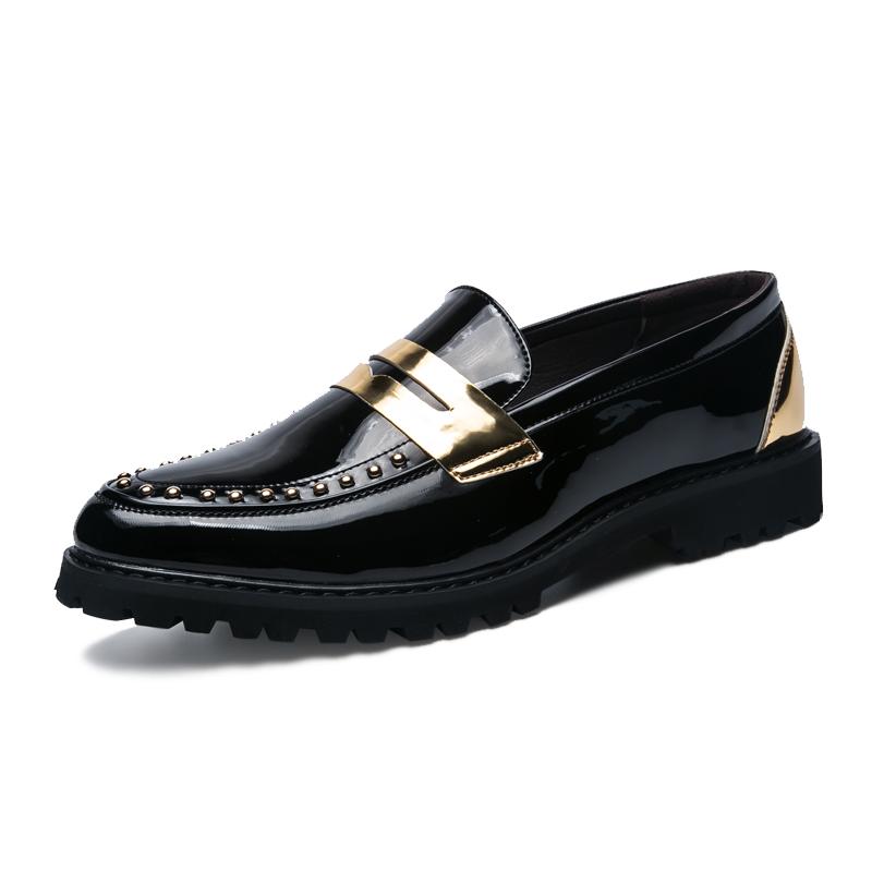 Luxury Brand Men's Shiny Leather Shoes Soft Soles Comfortable Loafers Versatile Commuting Shoes Men's Business Casual Shoes