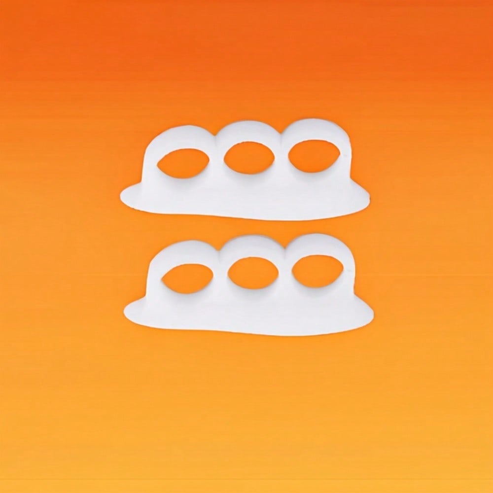 1 пара силиконовых разделителей пальцев ног, дышащие ортопедические вставки против натирания, разделители пальцев, средства для ухода за ногами белый