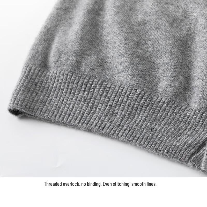 Hengyuanxiang Men's Pure Cashmere V-Neck Cardigan Vest