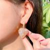 Three-Dimensional Large Diamond Shape Geometric Earrings, Super Flash Plated 18K Gold Micro-Set Zircon Earrings, Earrings.