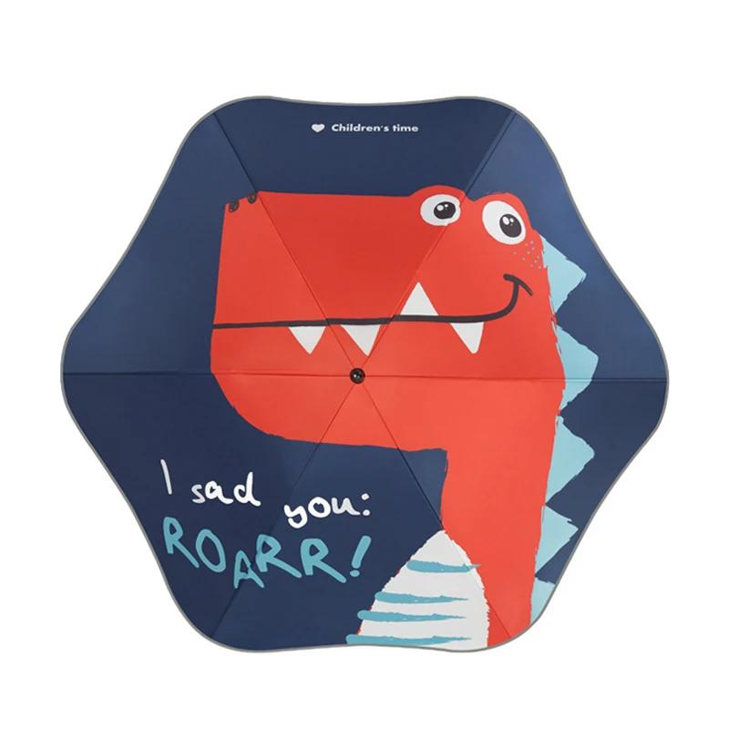 

Анти-УФ-ветрозащитный мультяшный зонт для детей, сверхлегкие пляжные зонтики от солнца, защита от дождя, 6 ребер, зонтик с угловыми краями