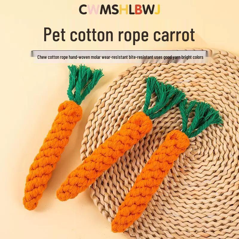 Woven Cotton Rope Chew Toy for Cats & Dogs - Durable, Bite-Resistant & Teeth-Cleaning Pet Decompression Toy