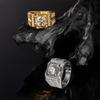 European 2-Carat Moissanite Men's Ring in 925 Silver with White Gold Finish