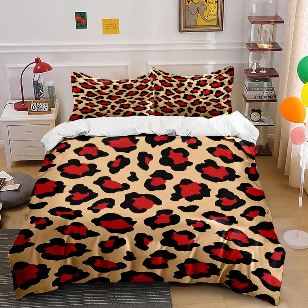 Leopard Print Bedding Set Bedding Duvet Cover Set Duvet Cover Pillowcases (1 * Duvet Cover 2 * Pillowcases, without duvet insert) 135x200cm