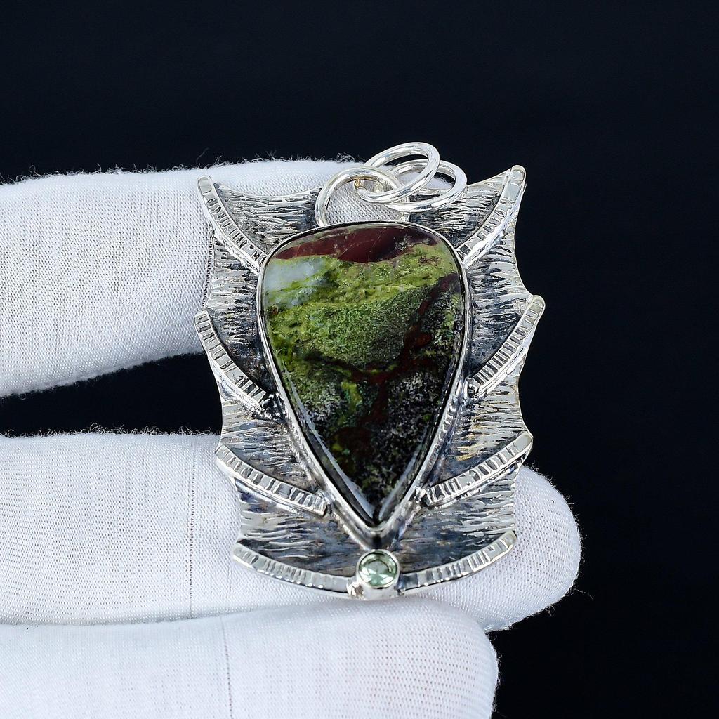 Dragon Blood Jasper Pendant, 925 Sterling Silver Handmade Jewelry, Dragon Blood Silver Pendant, Party Wear Jewelry For Women's, Pendant Gift For Love