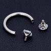 1/5/50Pcs G23 Titanium ASTM-F136 Piercings Nose Ring Internal Thread C Rod Zircon Body Jewelry For Women