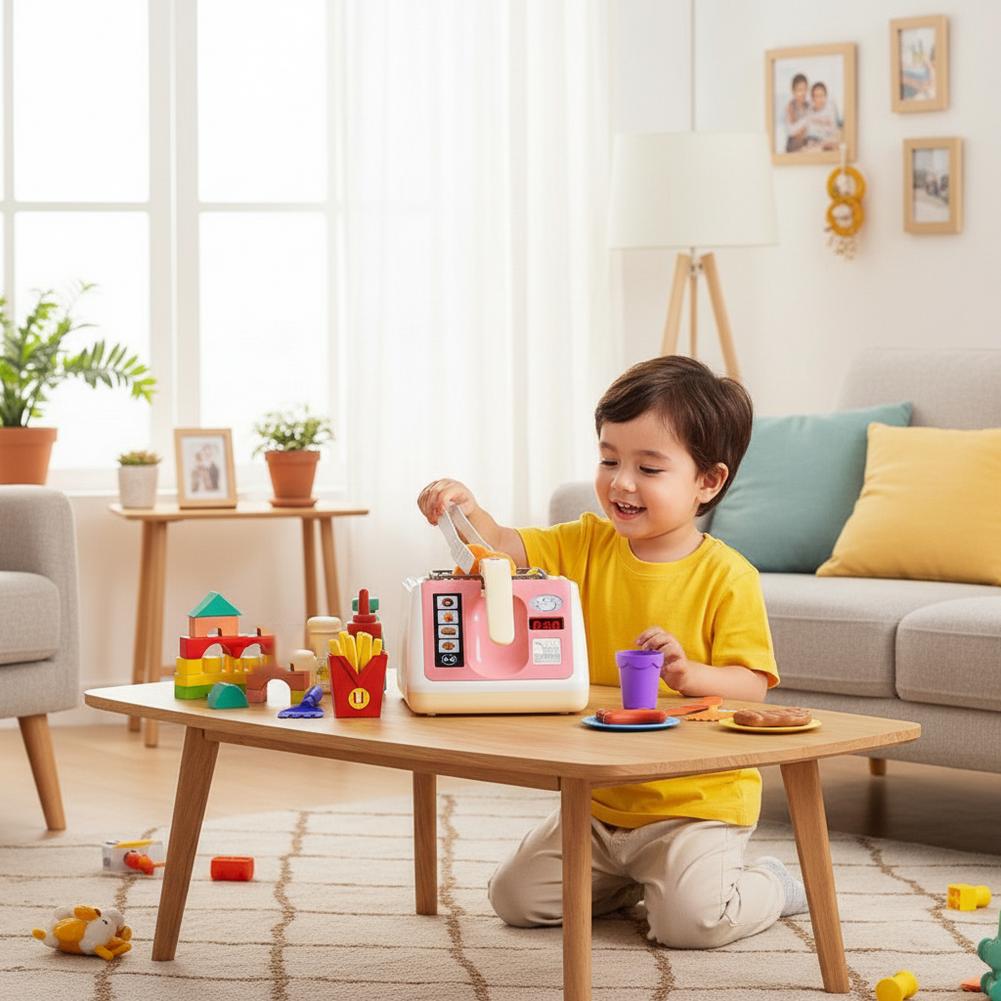Simulation Fryer Pretend Toy Color Changing Children Household Cooking Appliances Small Role-ing Fryer Toy Kitchen O2q7