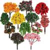LIOOBO Fairy Garden Tree Plant Ornament: Miniature Garden Accessories, 12pcs Mixed Model Trees 2.1-2.5 Inches for DIY Crafts Micro Landscape Train