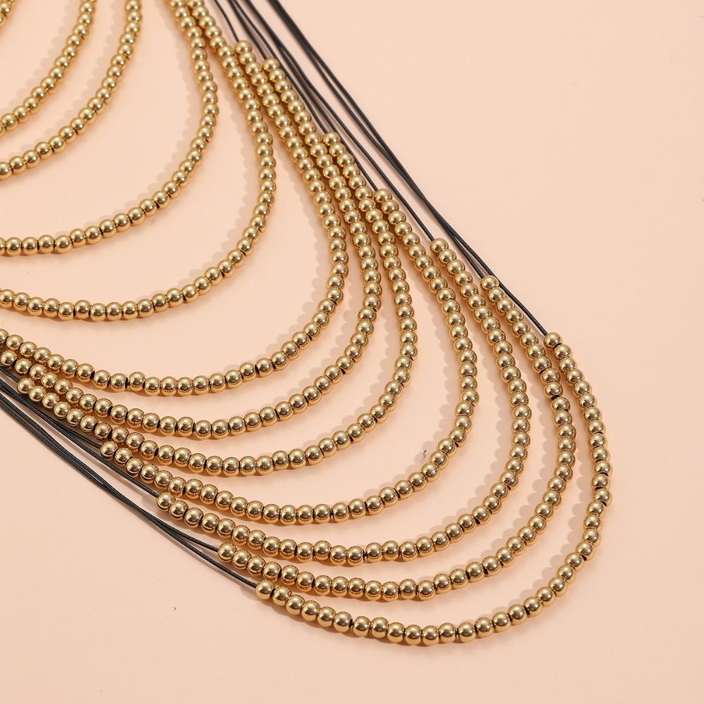 Przesadny naszyjnik z frędzlami Boho Wielowarstwowy naszyjnik ze sztucznych pereł Biżuteria ślubna