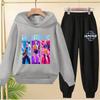 KPop Demon Hunters Print Hoodie Kids Cartoon Clothes Girls Hooded Sweatshirts Pants 2pcs Set Toddler Boys Outfits