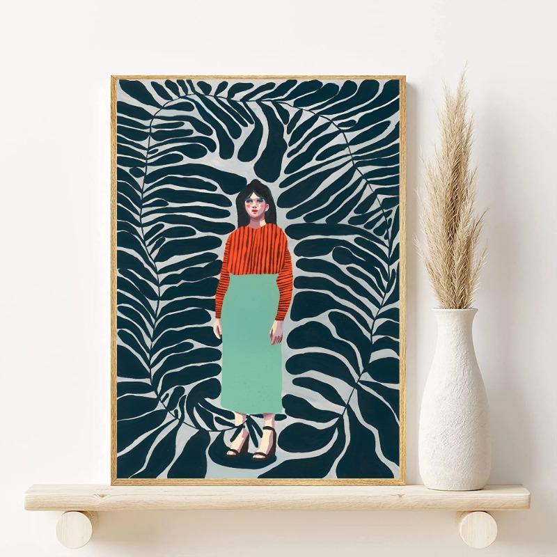 Leopard And Female Art Poster HD art sticky wall waterproof home living room bedroom bar aesthetic decoration