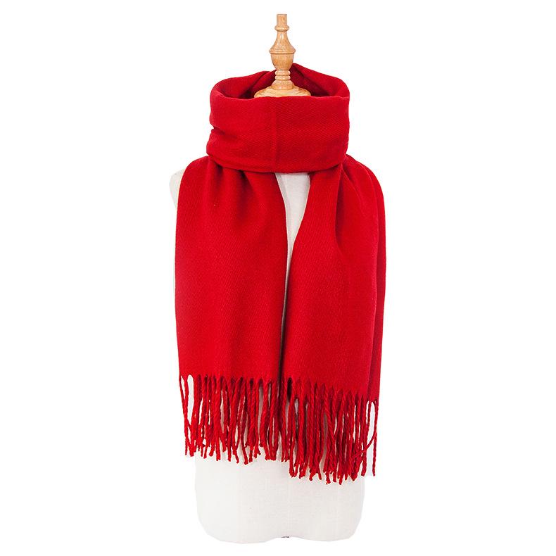 

Европейский и американский стиль мужской и женский осенне-зимний теплый шарф однотонный пашмина унисекс парная шаль красный