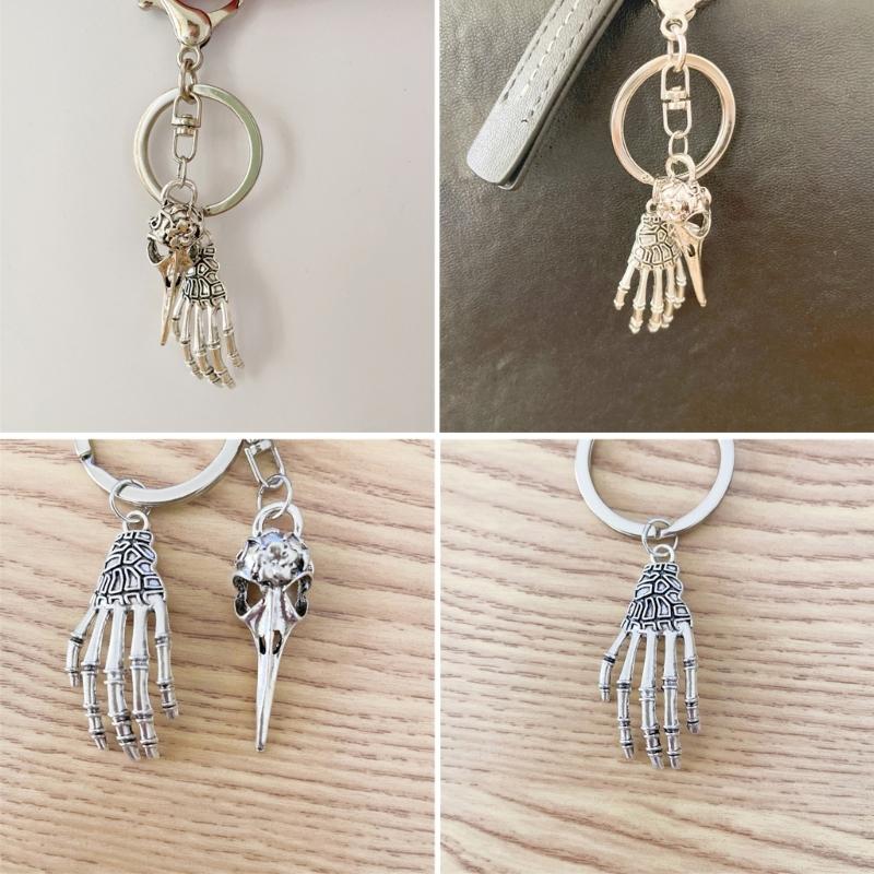 Alloy Bird Head Skull Claw Keychain Key Holder Charm Jewelry Gift Luggage Bag Ornament Car Key Hanging Accessories