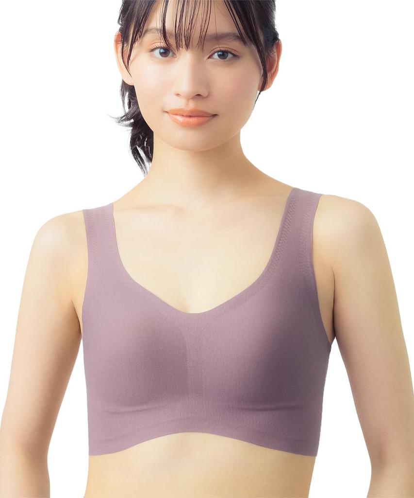 Cotton Blend Comfortable and Less Half Top KB1031 WI M [Wing/Wacoal] Non-wired Bra, Material, Beautiful, Stuffy, [Luxurious Cotton] Women's