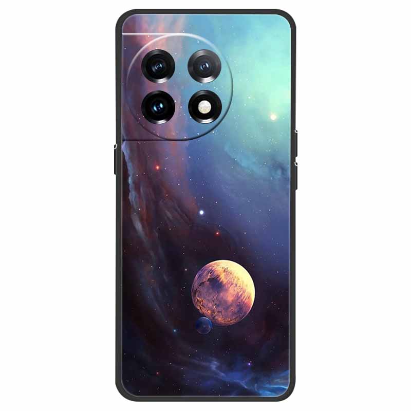 For OnePlus 11 5G Case One Plus 11R Flower Marble Black Bumper Soft TPU Silicone Cover for OnePlus 11 / 11R 5G Phone Cases Capas