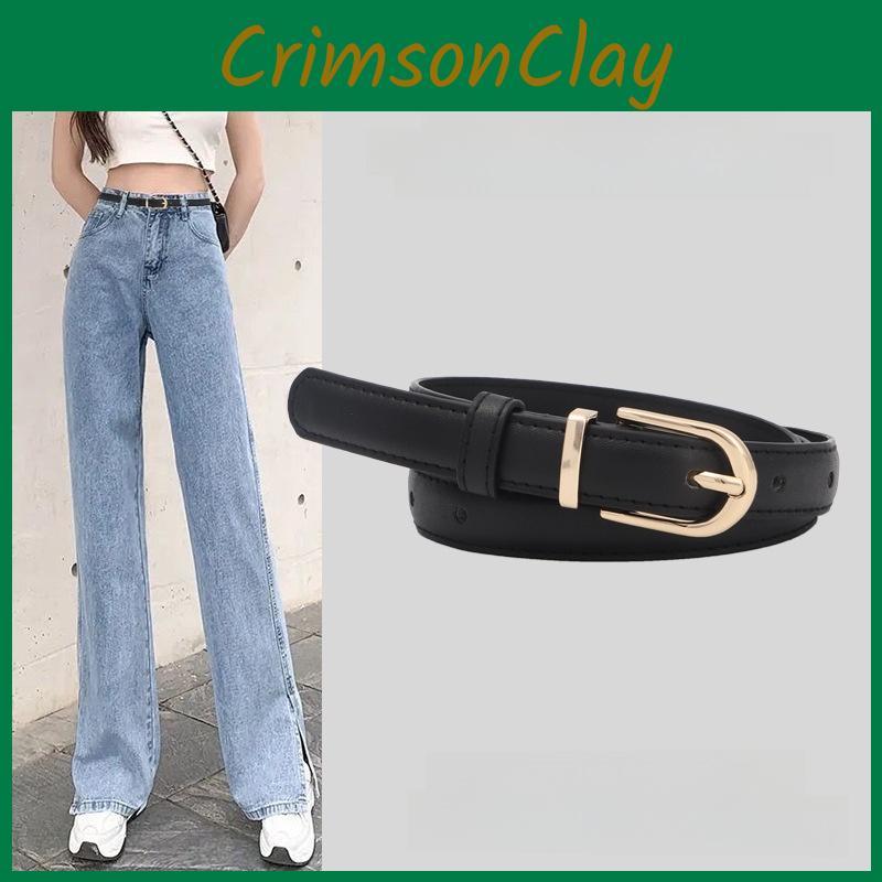 Spring Pu Womens Leather Skinny Belt Metal Pin Buckle Outdoor Leisure Waist Belt