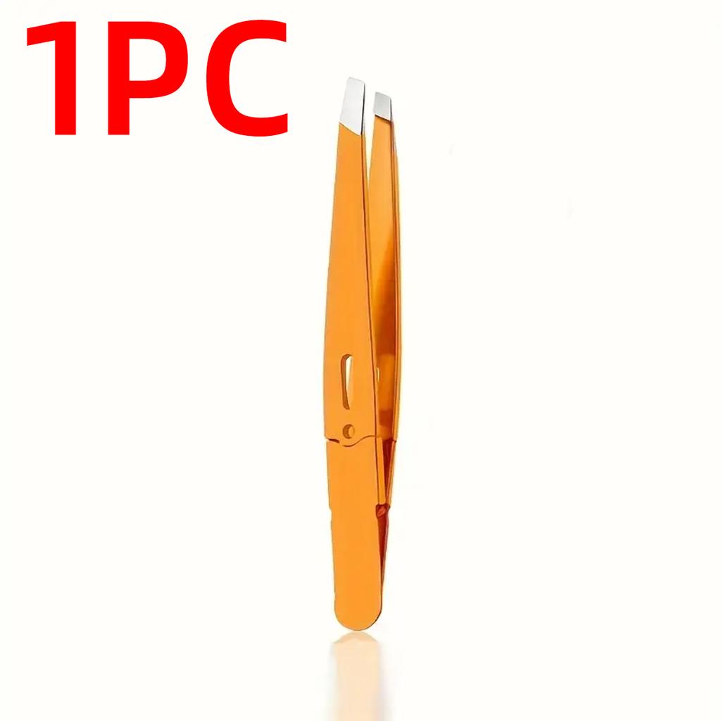 Precision Stainless Steel Eyebrow And Beard Tweezers Durable Slanted Head Design Gently Trimming Fine Eyebrows Beards Essential