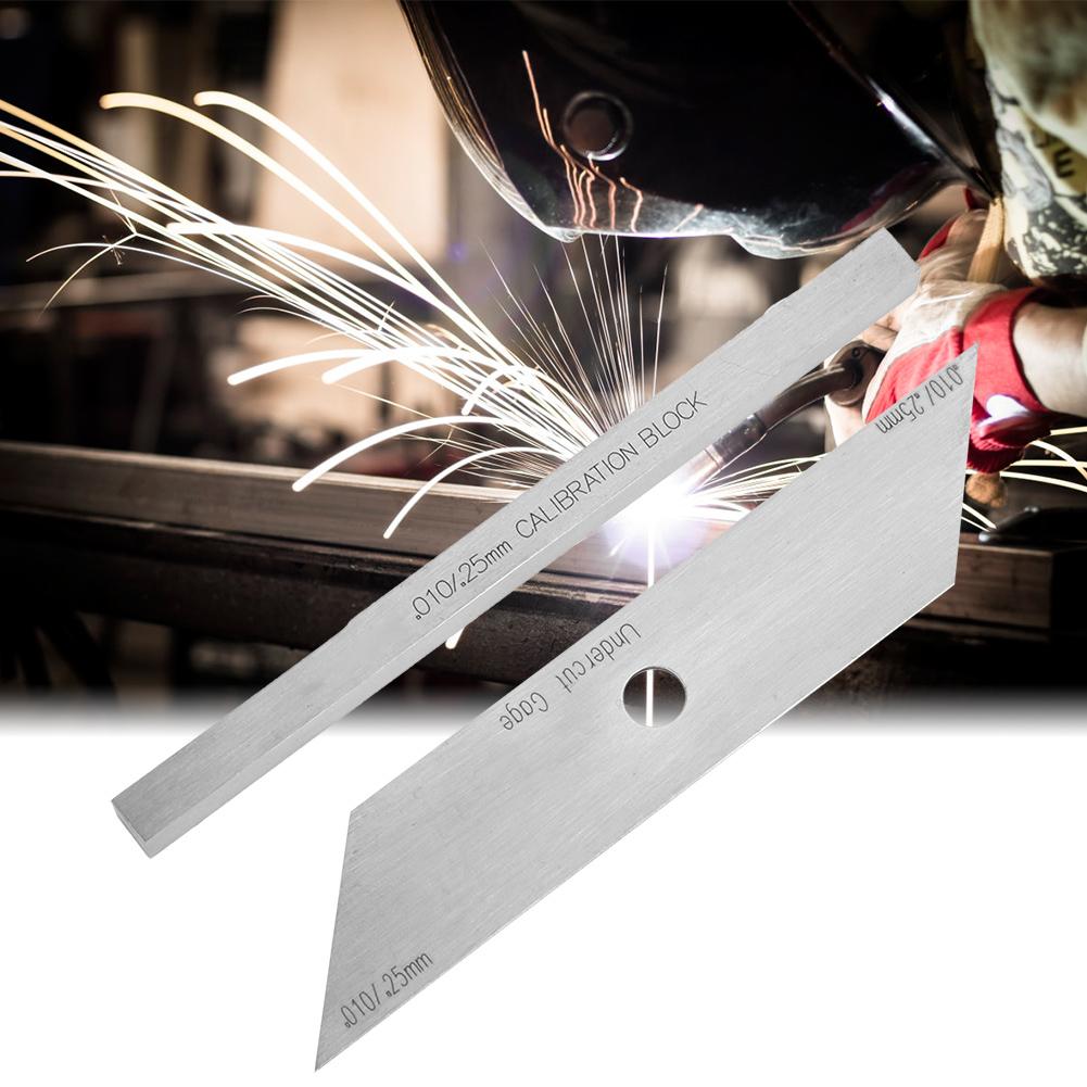 2 Pcs Undercut Gage Accurate Welding Gauge Inspection Stainless Steel Gage and Calibration Block