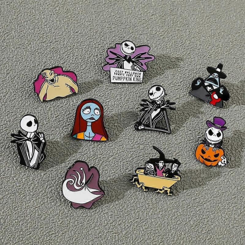 The Nightmare Before Christmas Emaille-Pin-Set Jack Sally Oogie Boogie Anstecknadel Abzeichen