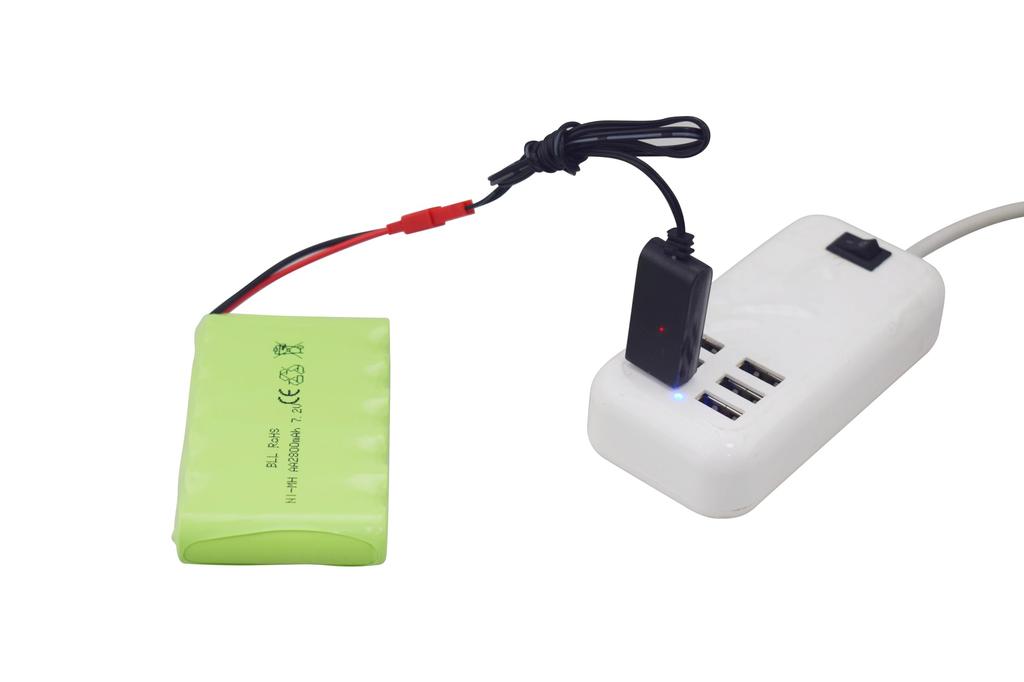 2 SZT. Akumulator AA Ni-MH 7.2V 2800mAh z opaską, wtyczką JST-2P i kablem USB do ładowania dla TR-211, TR-212, TR-215, 550, Nowa Wersja Pilotów