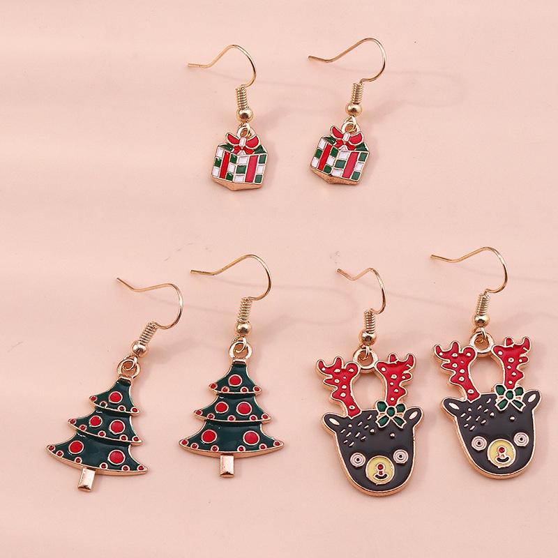 Christmas Earring Set: Reindeer, Santa, Snowman & Tree