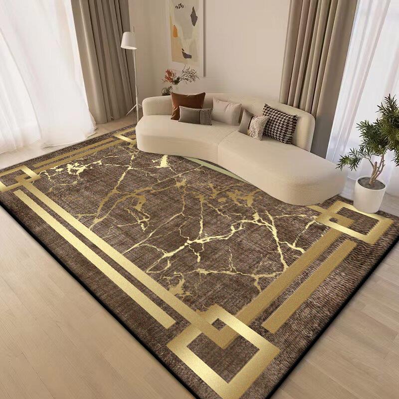 Luxury Big Size Carpet Living Room Gold Senior Coffee Tables Mats Non-slip Bedroom Decoration Rug Soft Sofa Table Mat Washable