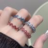 High-End Drip Oil Opening Ring Niche High-End Light Luxury Line Blue Fashion Personality Ring