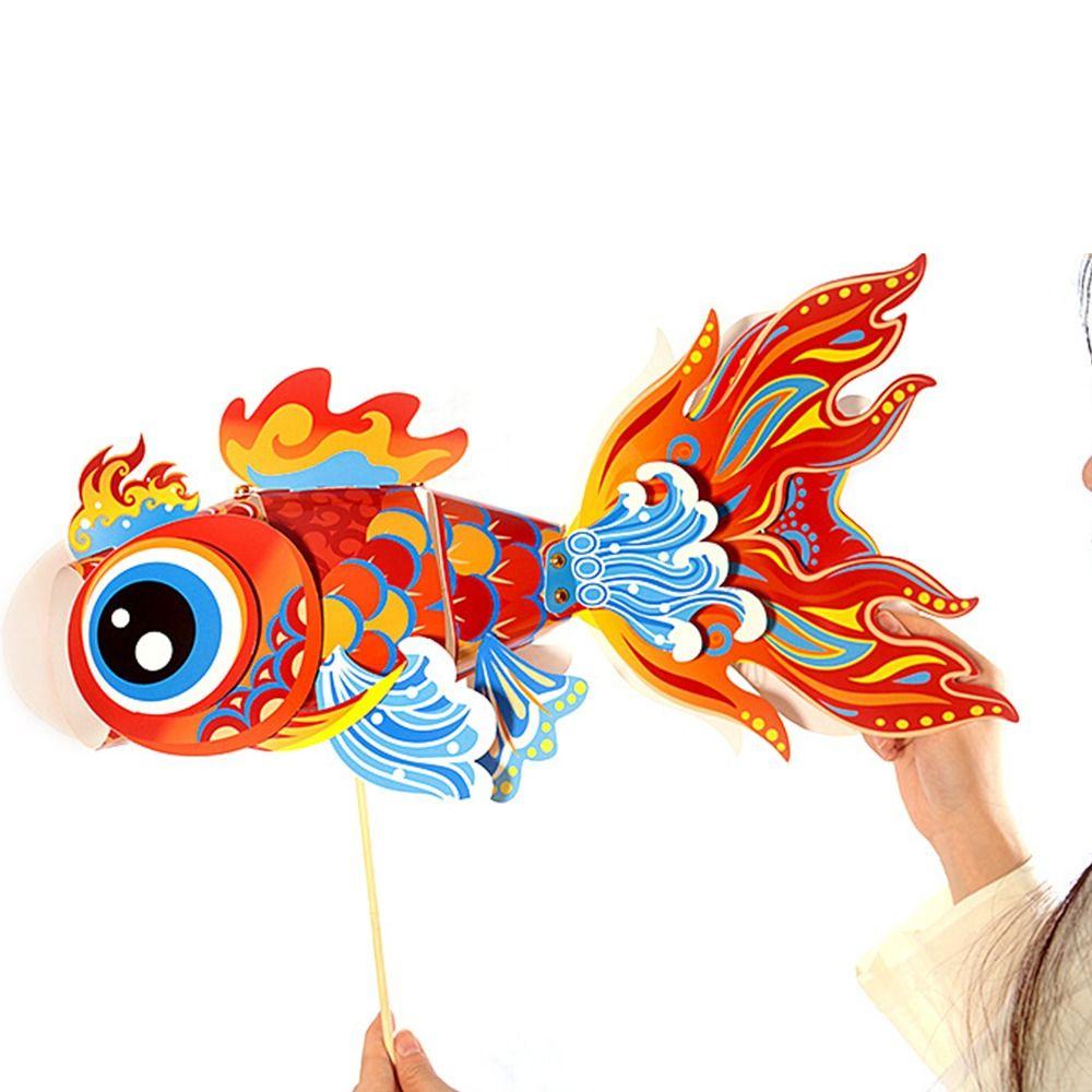 Handmade Mid-Autumn Festival  Lantern  DIY Glowing Carp Fish  Lantern Goldfish Lantern  Props