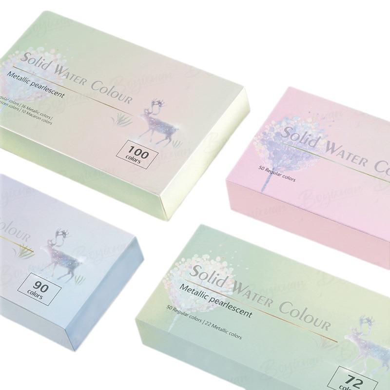 Boite en étain: Set de Peinture Aquarelle Portable 100 Couleurs pour Enfants DIY Nail Art & Peinture