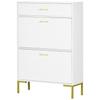 Three Drawer Slim Shoe Storage Cabinet, 12 Shoe Pairs - White