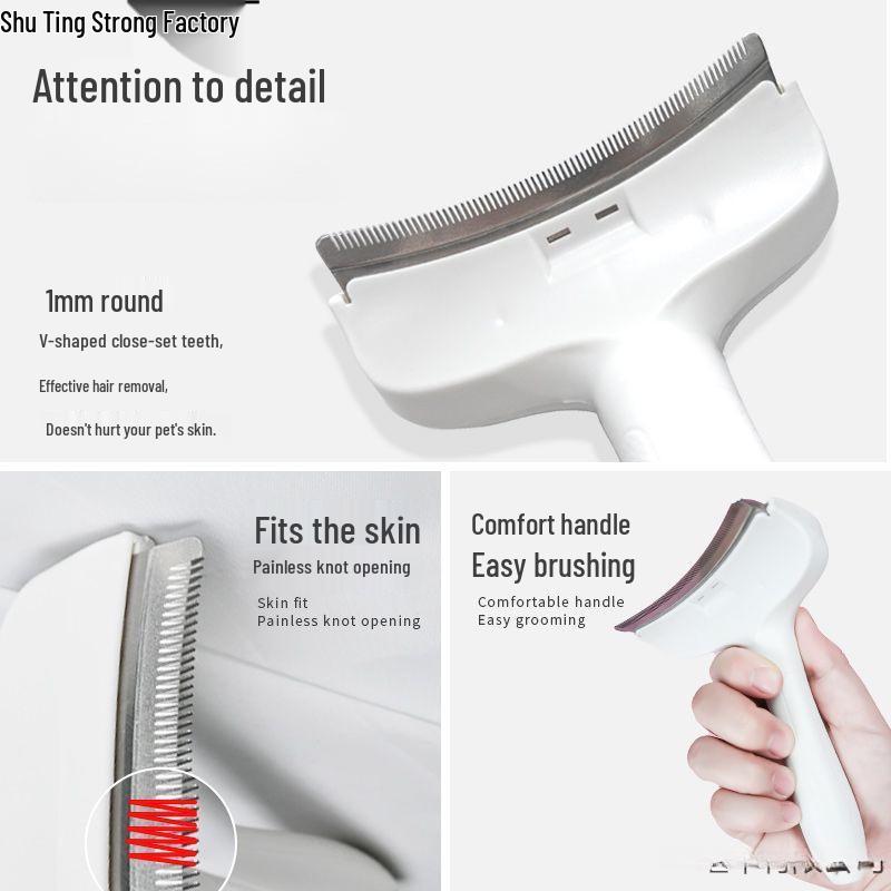 Dual-Use Cat Comb: Hair Thinning & Shedding Tool for Short and Long Hair, Small Pets