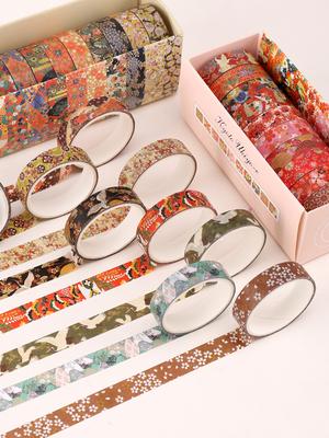 10rolls/box Vintage Floral Washi Tape Exquisite Scrapbooking Supplies Graduation Gift for Friends Stationery Washi Tape Set