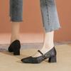 Spring Women High Heels Square Toe Mary Jane Pumps Summer Satin Party Wedding Ladies Solid Elegant Heels Zapatos Mujer