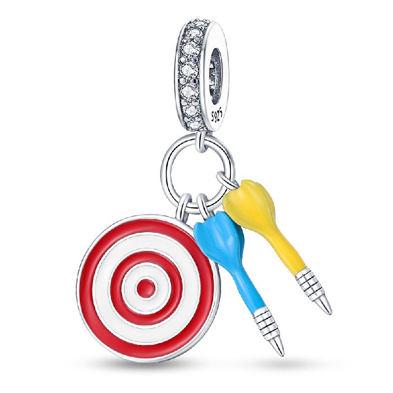 New In Copper Color Sports Fitness Series Football Beads Fit Pan Bracelet Diy Charm Pendant Woman Jewelry