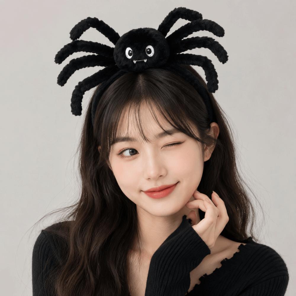 Plush 3D Spider Headband Cute Flexible Spider Headband Fashion Halloween Hair Hoop Hair Decoration