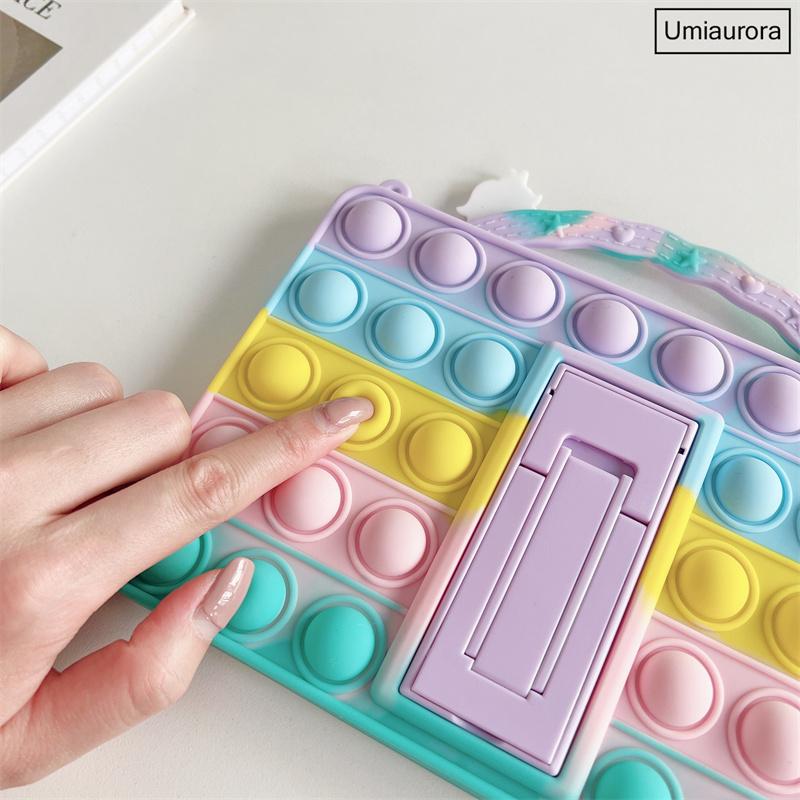 Cartoon Unicorn Astronaut Pig Kids Bubble Case pro Samsung Galaxy Tab A8 10.5 SM-X200 X205 S6 A7 Lite T500 P610 T290 T220 silikonový obal na tablet