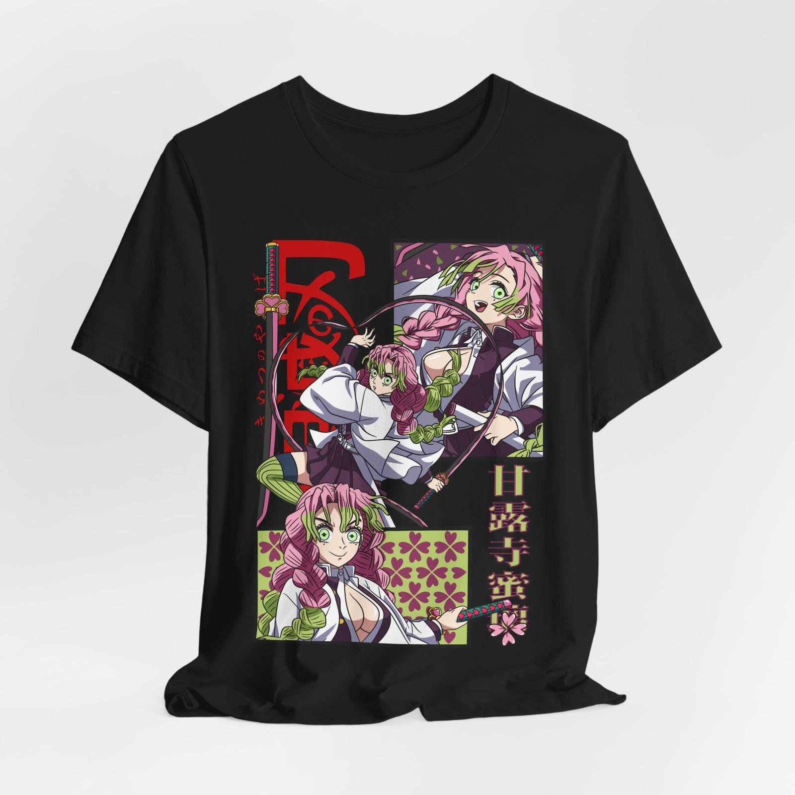 Mitsuri Anime Graphic T-Shirt Mens Womens Tees Top Tee Tops, Unisex Shirt for Demon Slayer Fans, Japanese Manga L