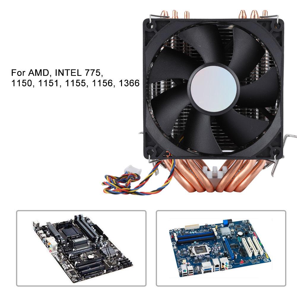 Quiet 4pin 6 Heatpipe CPU Cooler Dual tower Air Cooling 800 2200 Revolution Heatpipe CPU Cooler