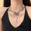 Retro Spicy Girl Butterfly Punk Leather Choker Necklace