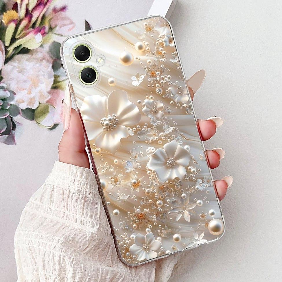 For Samsung A05 Case Clear Cute Cat Fashion Flowers Cool Painted Back Cover For Samsung Galaxy A05 Phone Case SM-A055F SM-A055M
