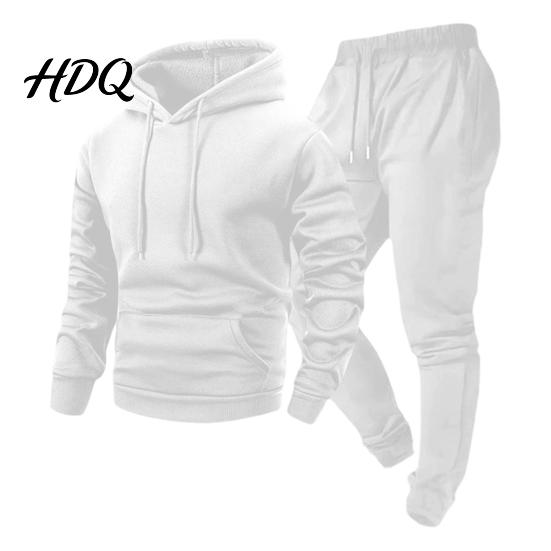 Pánský sportovní outfit Mikina Kalhoty Dvoudílná sada pro muže Sportovní mikina s kapucí Pohodlné sportovní oblečení & Tepláky se šňůrkou Podzim Zima Jednobarevné