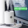 Heim-Luftbefeuchter Tragbar Kabellos USB Aroma Wassernebel Diffusor Akkulaufzeit Anzeige Aromatherapie Humidificador(Weiß)