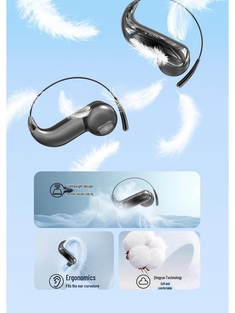 Bluetooth Over-Ear Headset with AI Translation - YYK-Q110 Wireless Open-Ear Memory Steel Wire