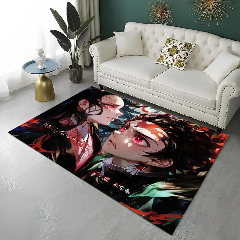 Cartoon Demon Slayer Anime Kamado Nezuko Tanjirou Carpet Rug for Playroom Bedroom Living Room Sofa Home,kid Non-slip Floor Mat